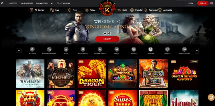 Kingdom Casino Main Page