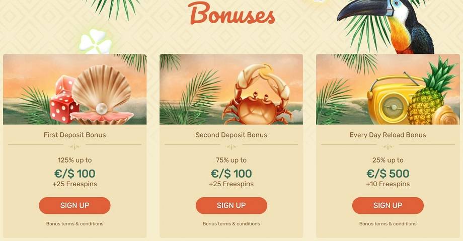 Paradise Casino Welcome Bonuses