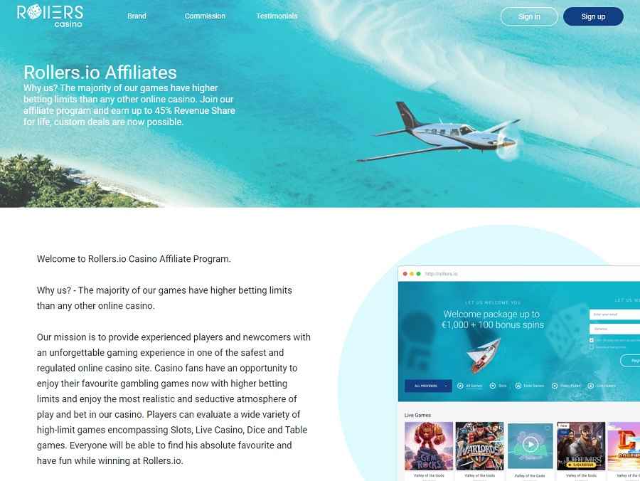 Rollers.io Casino Affiliate Program