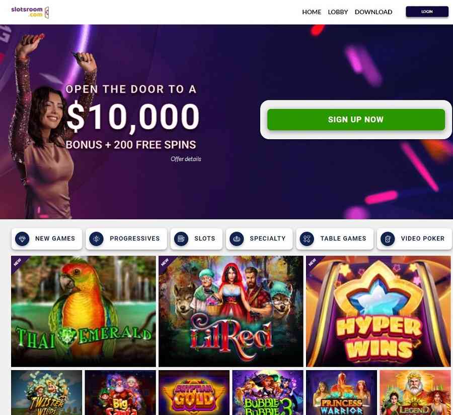 SlotsRoom Casino Main Page