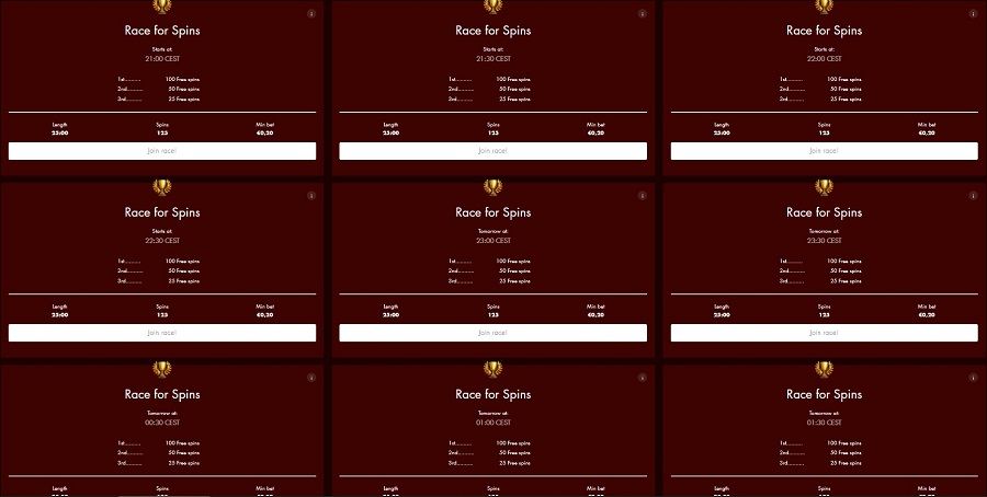 Spartan Slots Casino Free Spins Tournaments
