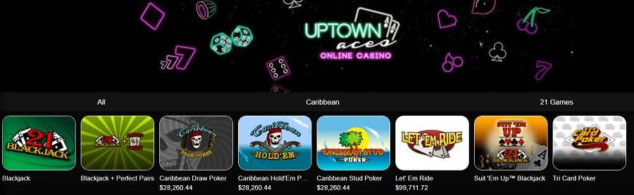 Uptown Aces Casino Table Games