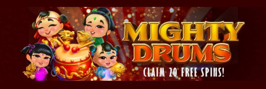 Play Mighty Drums Slot With 20 Free Spins No Deposit Bonus